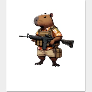 tactical capybara Posters and Art